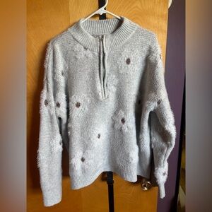SHEIN grey pullover 1/4 zip sweater